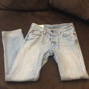 Hollister slim straight, button fly jeans